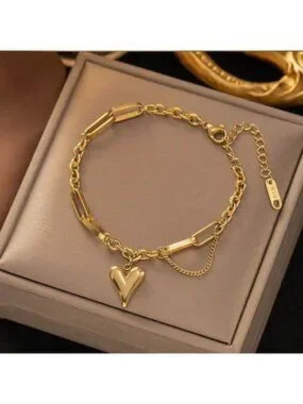 18k Gold Plated Heart Pendant Bracelet